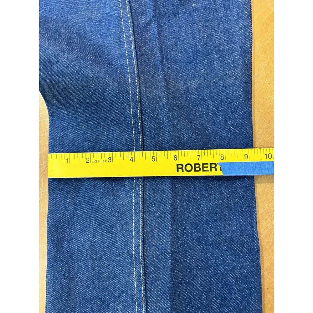 Vintage 70s Rustler Dark Blue Talon Zipper Jeans 42 x 32 Made in USA Raw Denim